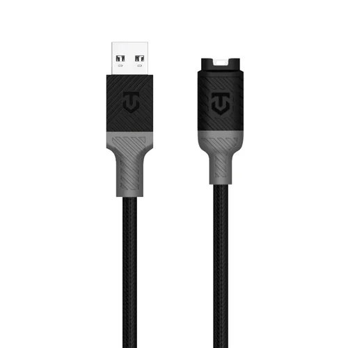 TACTICAL Recce 3.20 - Garmin sportóra töltő, fekete/szürke, USB szövet kábellel