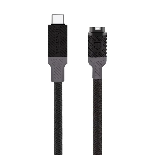 TACTICAL Recce 3.20 - Garmin sportóra töltő, fekete/szürke, Type-C (USB-C) szövet kábellel