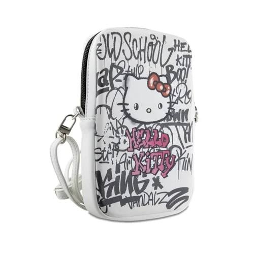 Hello Kitty graffiti telefontok - univerzális telefontartó táska, fehér/mintás ﻿