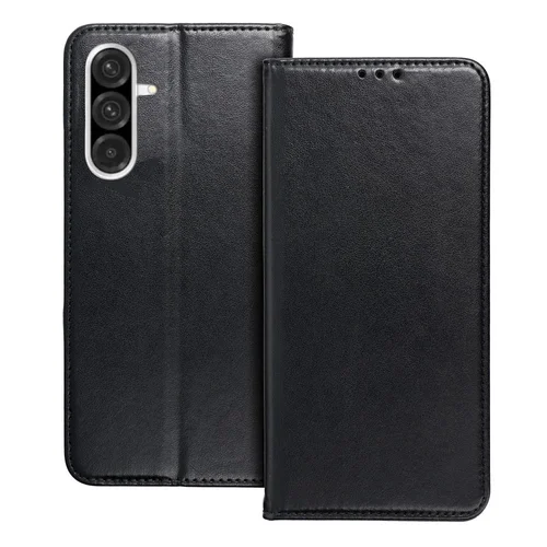 Samsung Galaxy A36 5G telefontok - Smart Magnetic fekete szilikon keretes mágneses könyvtok