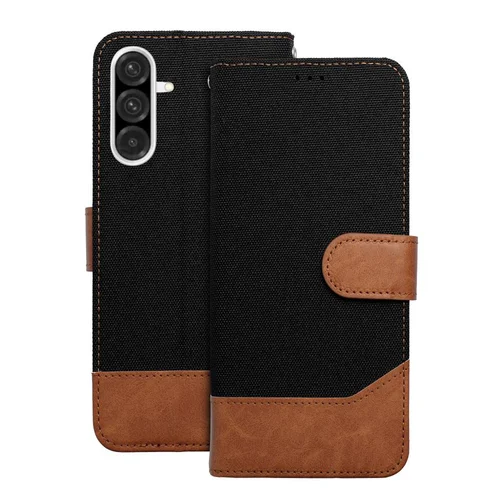 Samsung Galaxy A36 5G telefontok- Jeans - fekete/barna ráhajtófüles könyvtok