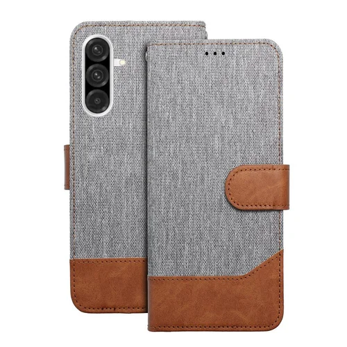 Samsung Galaxy A36 5G telefontok - Jeans - szürke/barna ráhajtófüles könyvtok