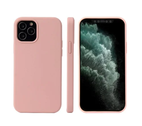 Telefontok iPhone 12 mini - púder pink szilikon tok
