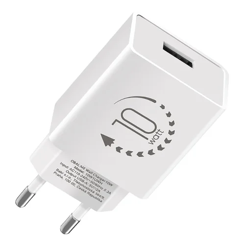 OBAL:ME töltő - USB-s, fehér hálózati töltő fej, 10W