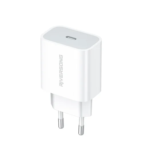 Riversong - Type-C (USB-C) fehér hálózati gyorstöltő fej, 20W/3A