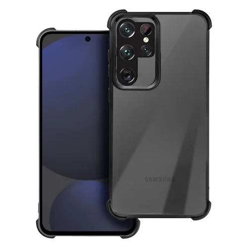 Samsung Galaxy S25 Ultra telefontok - Electro - ütésálló, átlátszó szilikon hátlap tok, fekete kerettel