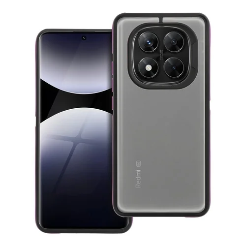 Telefontok Xiaomi Redmi Note 14 Pro 5G - NEO áttetsző hátlap tok, fekete-lila kerettel