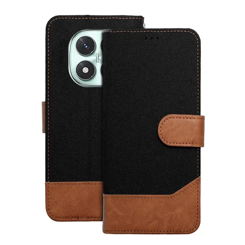 Xiaomi Redmi Note 14 Pro+ 5G telefontok - Jeans - fekete/barna ráhajtófüles könyvtok