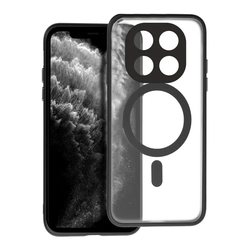 Xiaomi Redmi Note 14 Pro 5G telefontok - FULL MATTE MAG COVER - MagSafe kompatibilis áttetsző/fekete szilikon tok