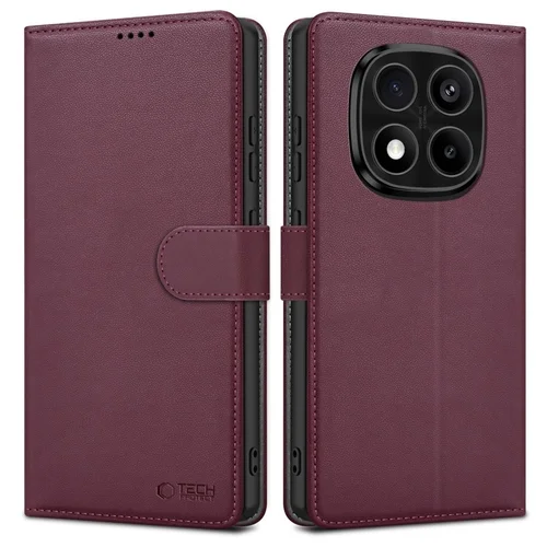 Xiaomi Redmi Note 14 Pro+ 5G telefontok - Tech- Protect Wallet - szeder színű bőr könyvtok, ráhajtófüllel ﻿