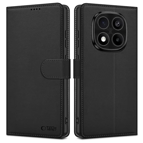Xiaomi Redmi Note 14 Pro 5G telefontok - Tech- Protect Wallet - fekete bőr könyvtok, ráhajtófüllel ﻿