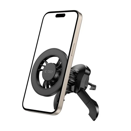 Tech- Protect N56 - szellőzőrácsra rögzíthető MagSafe kompatibilis, mágneses autós telefontartó, fekete