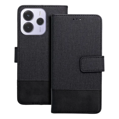 Xiaomi Redmi Note 14 4G / LTE telefontok - Jeans - fekete ráhajtófüles könyvtok