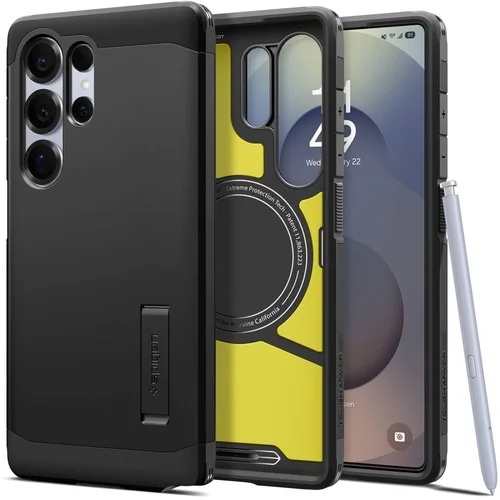 Telefontok Samsung Galaxy S25 Ultra - SPIGEN TOUGH ARMOR MAGSAFE fekete tok