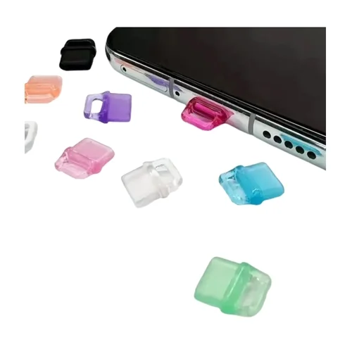 Kiegészítő tartozék: Porvédő dugó - Type-C (USB-C) csatlakozóba - színes, műanyag (10db)