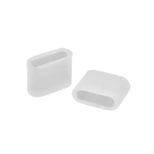 Kiegészítő tartozék: Porvédő kupak - Type-C (USB-C) csatlakozóra - fehér/áttetsző, szilikon (5db)