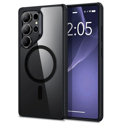 Telefontok Samsung Galaxy S25 Ultra - ESR Classic Hybrid Halolock MagSafe - átlátszó hátlap tok, fekete kerettel
