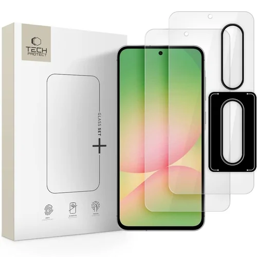 Üvegfólia Samsung Galaxy A56 5G - TECH-PROTECT Supreme - 2 db üvegfólia + 1db fekete keretes kamera védőkeret
