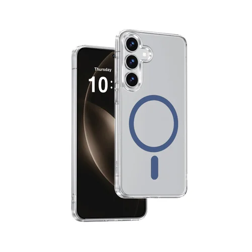 Samsung Galaxy A56 5G telefontok - Drop Glue - MagSafe kompatibilis átlátszó/kék hátlap tok