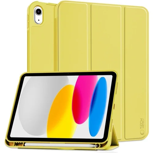 Tablettok iPad 2022 10.9 (iPad 10) - sárga smart case, ceruza tartóval