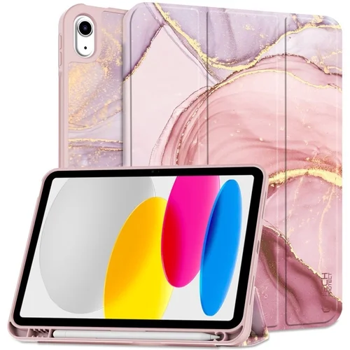 Tablettok iPad 2022 10.9 (iPad 10) - MARBLE smart case, ceruza tartóval