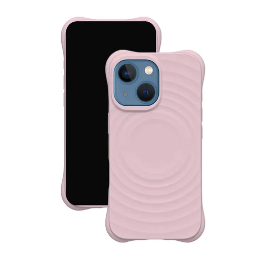 iPhone 15 telefontok - Pastel Wave - MagSafe kompatibilis lila szilikon hátlap tok