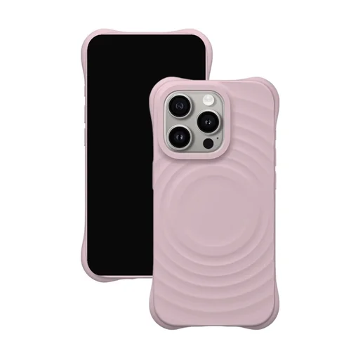 iPhone 15 Pro telefontok - Pastel Wave - MagSafe kompatibilis lila szilikon hátlap tok ﻿