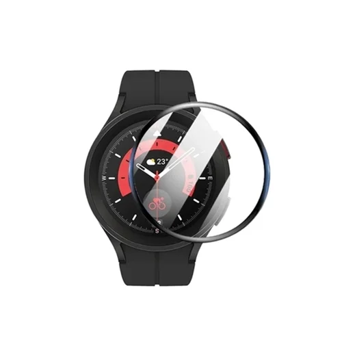 Samsung Galaxy Watch 5 Pro (45mm) - BESTSUIT okosóra fólia - kijelzővédő fólia, fekete kerettel