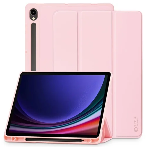 Samsung Galaxy Tab S10 FE 10,9 coll Tablettok (SM-X520, SM-X526) - pink smart case ceruza tartóval