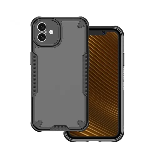 iPhone 16 telefontok - Defender Matt - fekete/áttetsző ütésálló hátlap tok