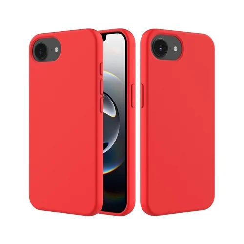 iPhone 16e telefontok - piros szilikon hátlap tok