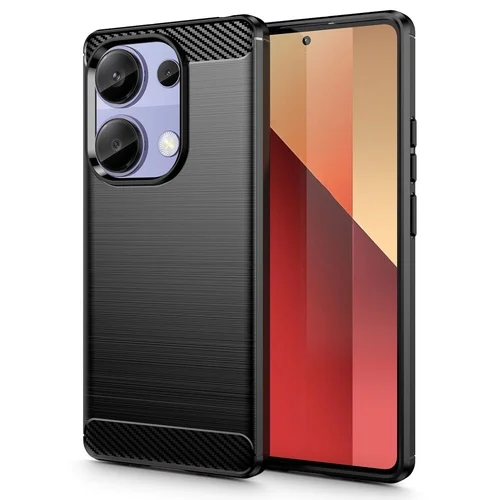 Telefontok Xiaomi Redmi Note 14S - Carbon Fiber fekete szilikon hátlap tok