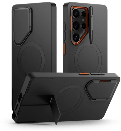 Samsung Galaxy S25 Ultra telefontok - Tech- Protect Kevlar Aura - MagSafe kompatibilis hátlap tok, fekete