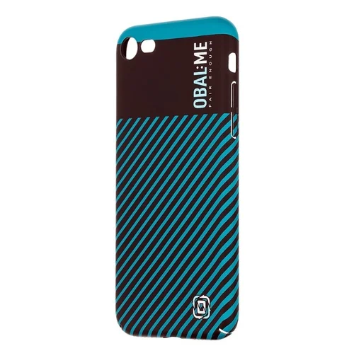 OBAL:ME Flossy Stripes telefontok - iPhone SE 2020 - műanyag hátlap tok, fekete/türkiz