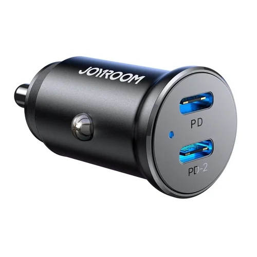 Joyroom CCN06 - szivartöltő fej, 2 Type-C (USB-C), 30W, fekete