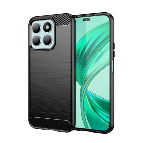 Honor X8c telefontok - Carbon Fiber - fekete szilikon hátlap tok