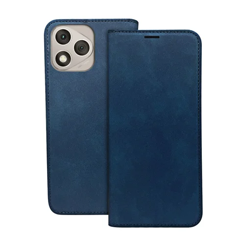 Honor 400 Lite 5G telefontok - Suede - kék mágneses szilikon keretes könyvtok 