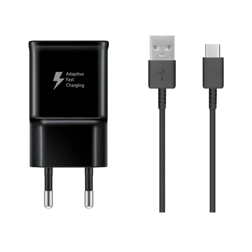 Samsung EP-TA200EBE 2A fekete gyári hálózati töltőfej + EP-DG970BBE USB / Type-C (USB-C) fekete kábel, 1,5 m
