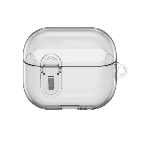 Samsung Galaxy Buds 3 / Buds 3 Pro tartó - Dux Ducis Seci átlátszó szilikon tok, karabinerrel