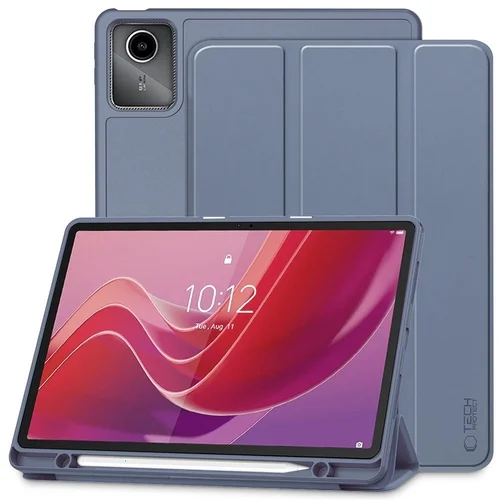 Lenovo Tab M11 (TB-330, 11,0 coll) tablettok - szürkéskék smart case tablet tok, ceruza tartóval