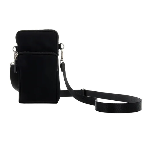 Univerzális telefontartó táska, csuklóra és vállra helyezhető - fekete