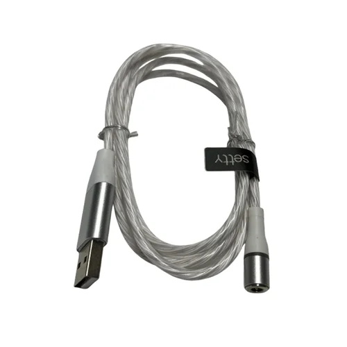 Setty - 3in1 kábel - USB - Lightning / Type-C (USB-C) / MicroUSB cserélhető mágneses fejekkel, fehér kábel 2,4A, 1 m
