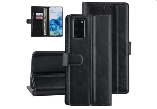 Telefontok Samsung Galaxy S20 Plus  - fekete ráhajtófüles könyvtok