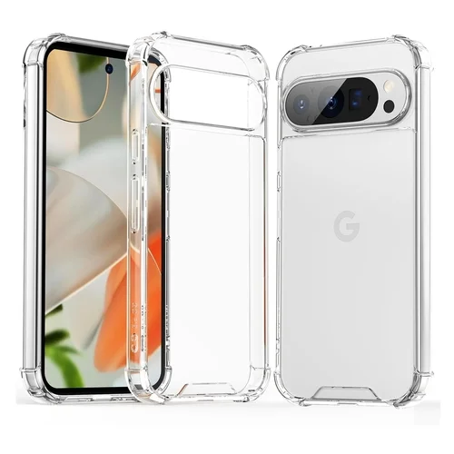 Google Pixel 9 Pro telefontok - ütésálló átlátszó hátlap tok