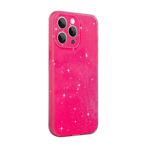 iPhone 13 Pro telefontok - Larte shiny - neon pink csillámos hátlap tok