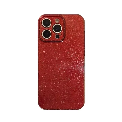 iPhone 13 Pro Max telefontok - Larte shiny - bordó csillámos hátlap tok