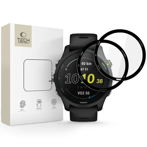 Garmin Forerunner 255 / 255 Music - okosóra flexi üvegfólia fekete kerettel (2db)