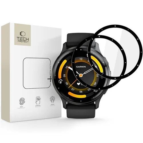 Garmin Venu 3 - okosóra flexi üvegfólia fekete kerettel (2db)