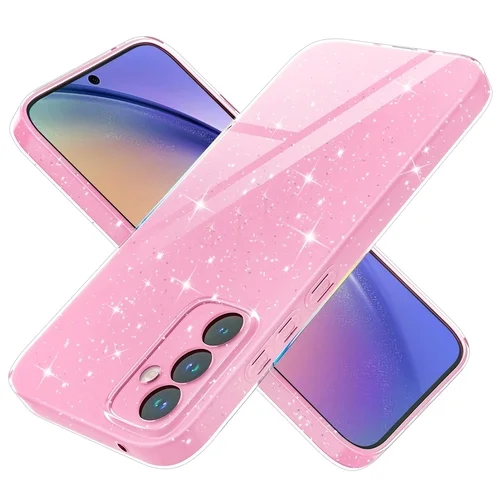 Samsung Galaxy A54 5G telefontok - Larte shiny - pink csillámos hátlap tok