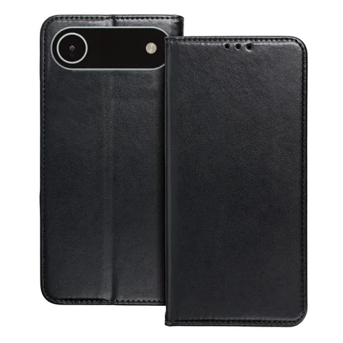 iPhone 17 Air telefontok - Smart Magnetic fekete szilikon keretes mágneses könyvtok